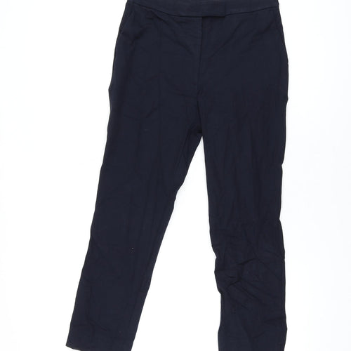 Marks and Spencer Womens Black Viscose Trousers Size 10 L24.5 in Regular Zip