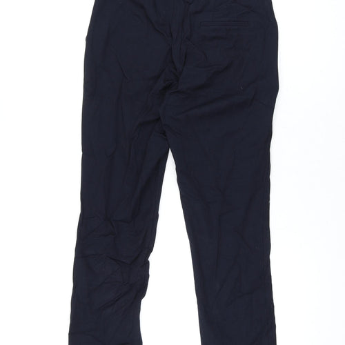 Marks and Spencer Womens Black Viscose Trousers Size 10 L24.5 in Regular Zip