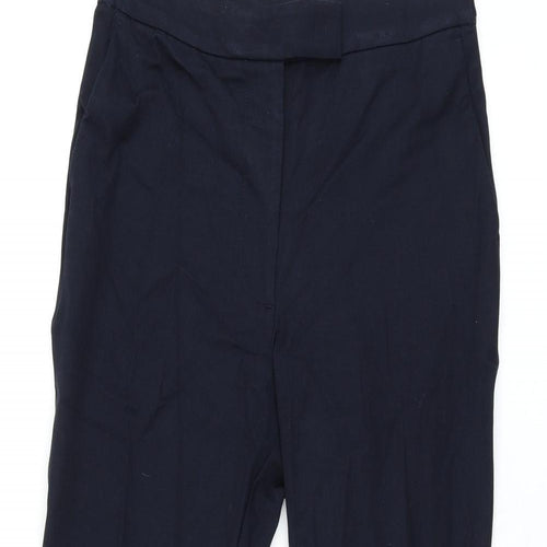 Marks and Spencer Womens Black Viscose Trousers Size 10 L24.5 in Regular Zip