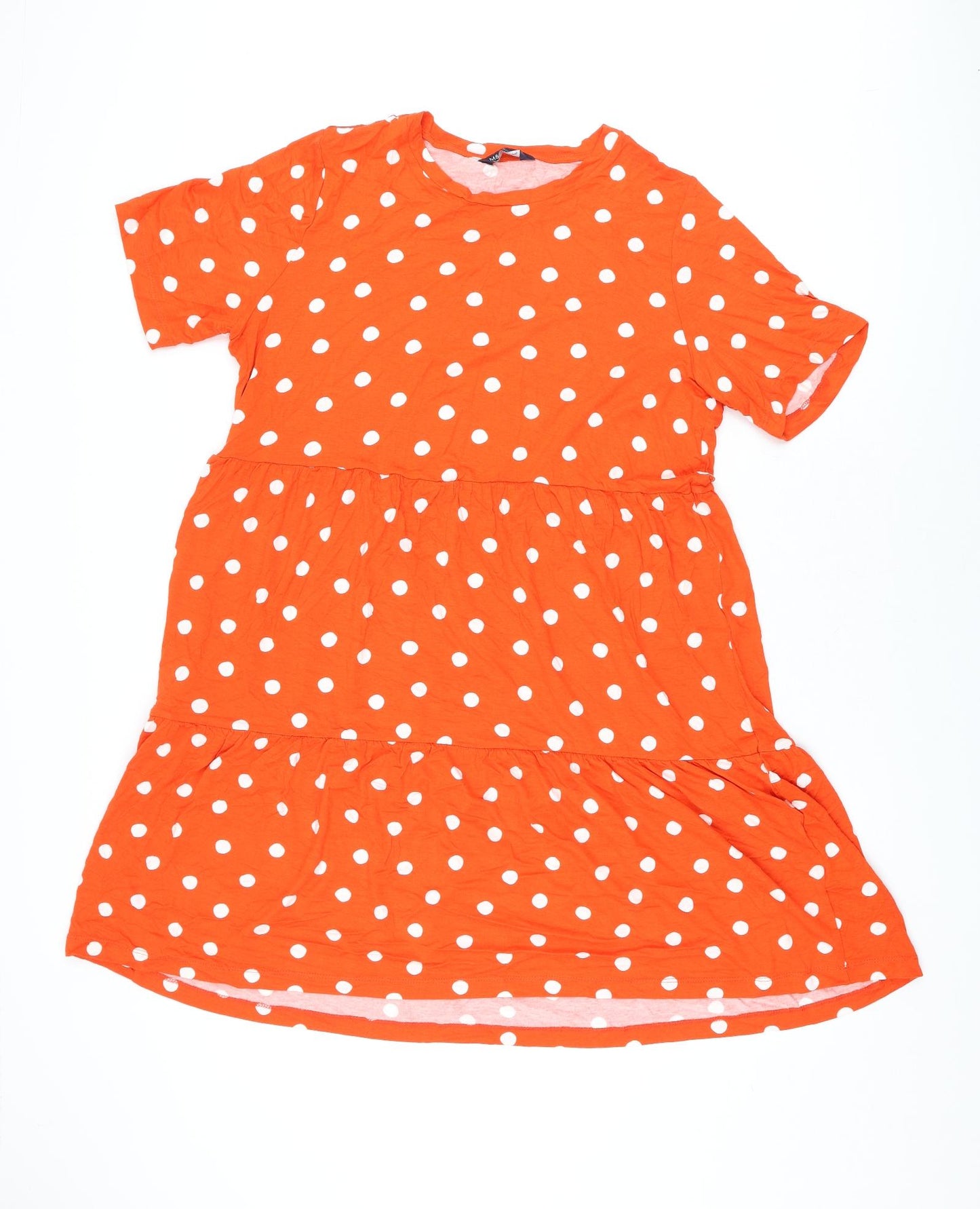 Marks and Spencer Womens Red Polka Dot Viscose Shift Size 18 Round Neck Pullover