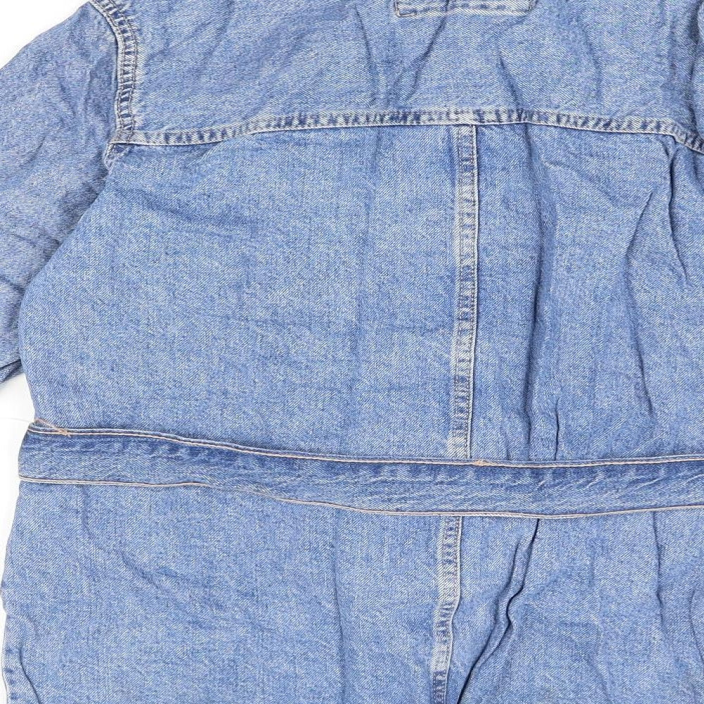 Marks and Spencer Womens Blue Jacket Size 8 Snap - Belted