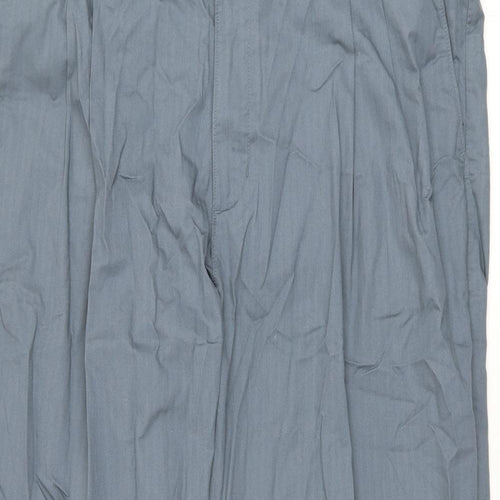 Marks and Spencer Mens Blue Cotton Trousers Size 44 in L29 in Regular Zip