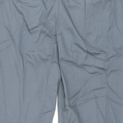 Marks and Spencer Mens Blue Cotton Trousers Size 44 in L29 in Regular Zip