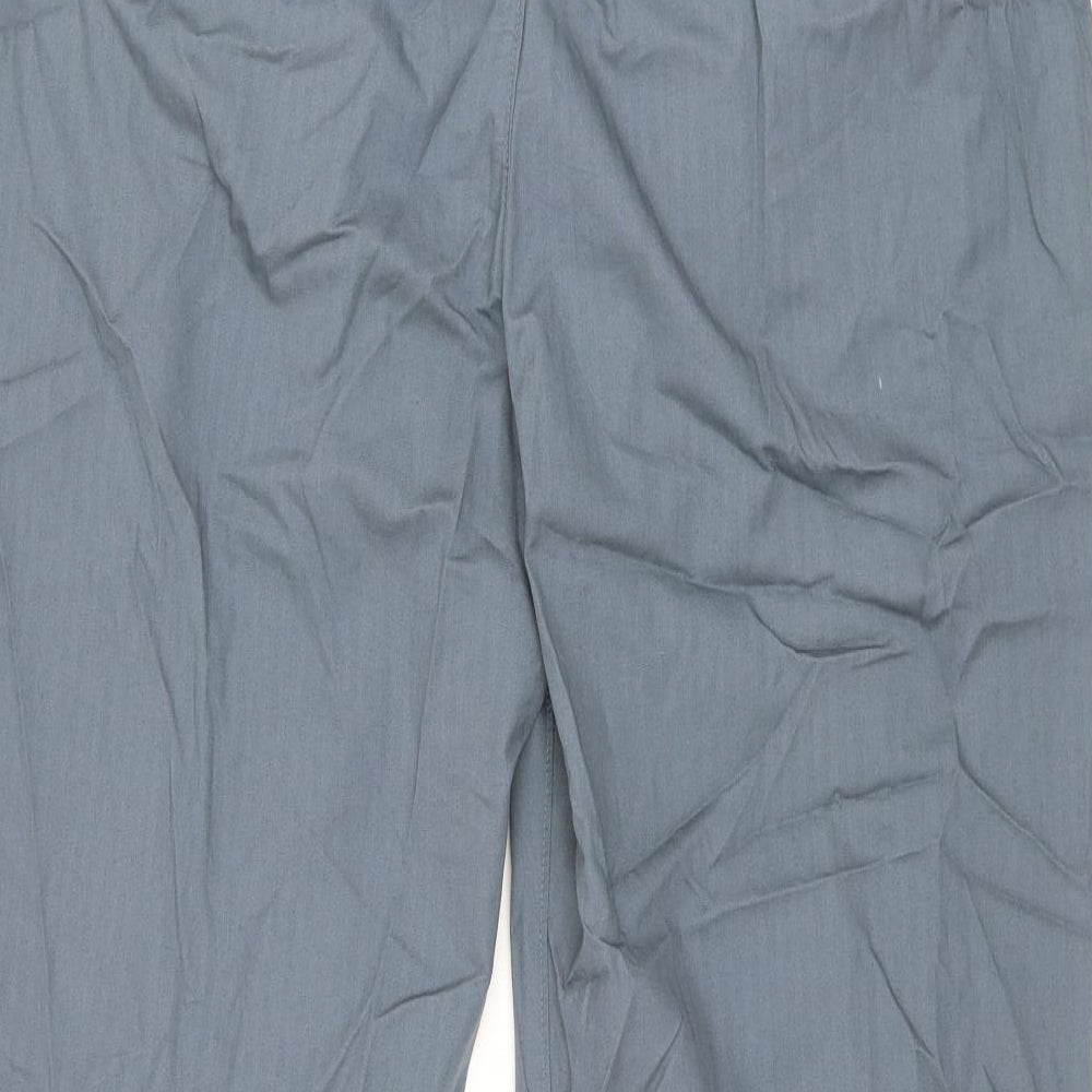 Marks and Spencer Mens Blue Cotton Trousers Size 44 in L29 in Regular Zip