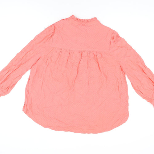 Marks and Spencer Womens Pink Viscose Basic T-Shirt Size 12 Round Neck