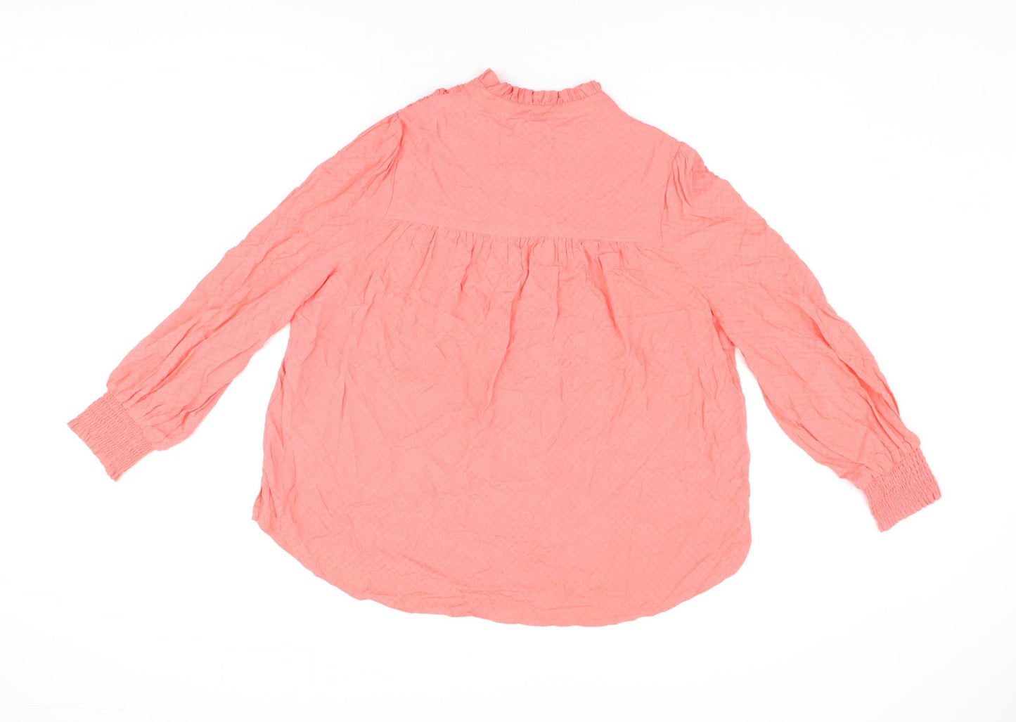 Marks and Spencer Womens Pink Viscose Basic T-Shirt Size 12 Round Neck
