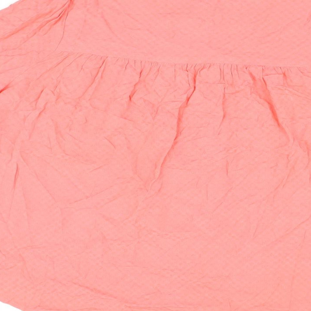 Marks and Spencer Womens Pink Viscose Basic T-Shirt Size 12 Round Neck