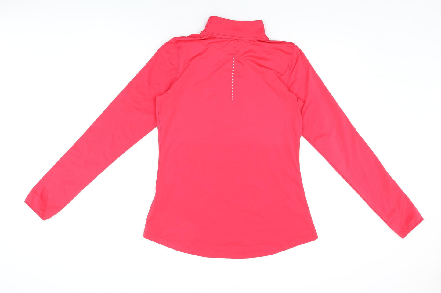 Goodmove Womens Pink Polyester Basic T-Shirt Size 12 High Neck Zip