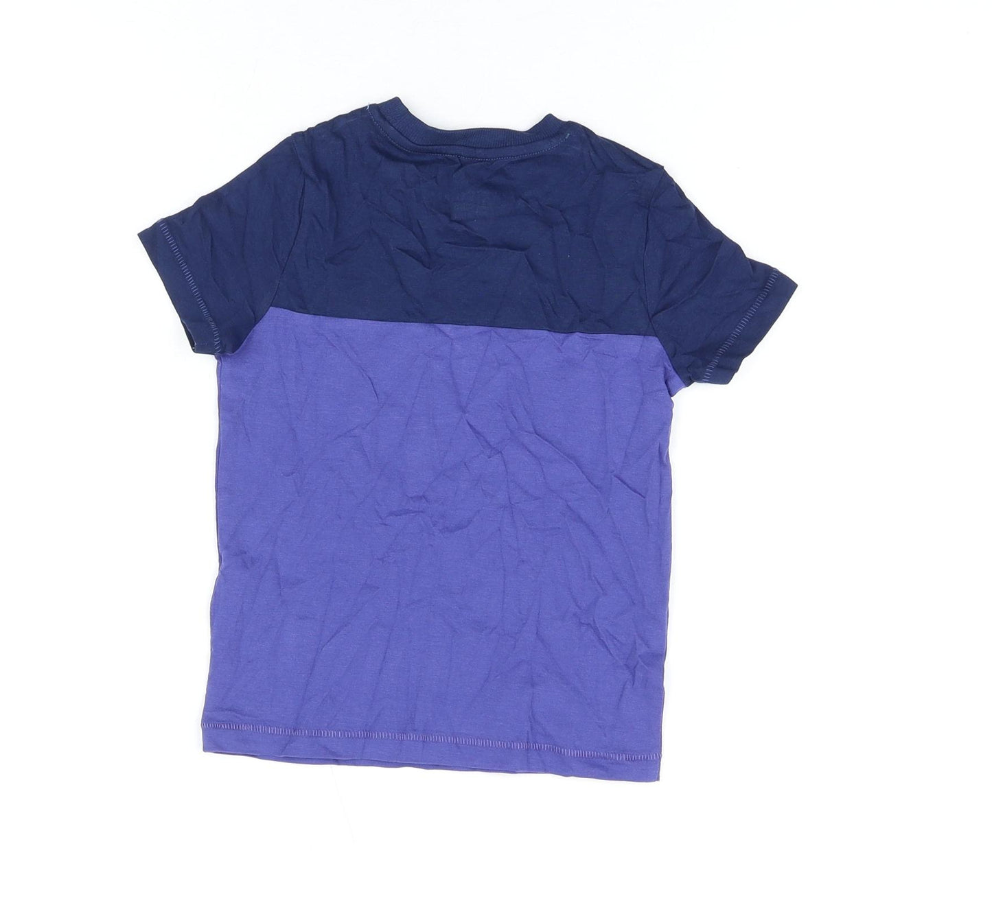 Marks and Spencer Boys Purple Cotton Basic T-Shirt Size 3-4 Years Round Neck Pullover