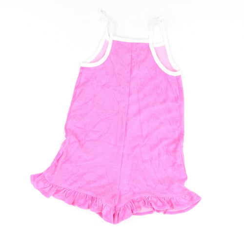 Marks and Spencer Girls Pink Cotton Playsuit One-Piece Size 3-4 Years Pullover