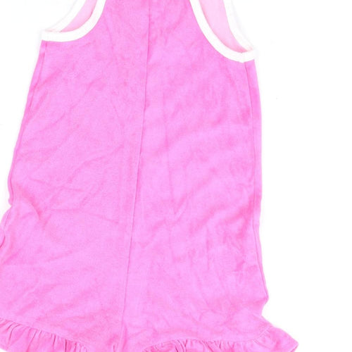 Marks and Spencer Girls Pink Cotton Playsuit One-Piece Size 3-4 Years Pullover