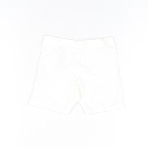 Marks and Spencer Girls White Cotton Biker Shorts Size 3-4 Years Regular