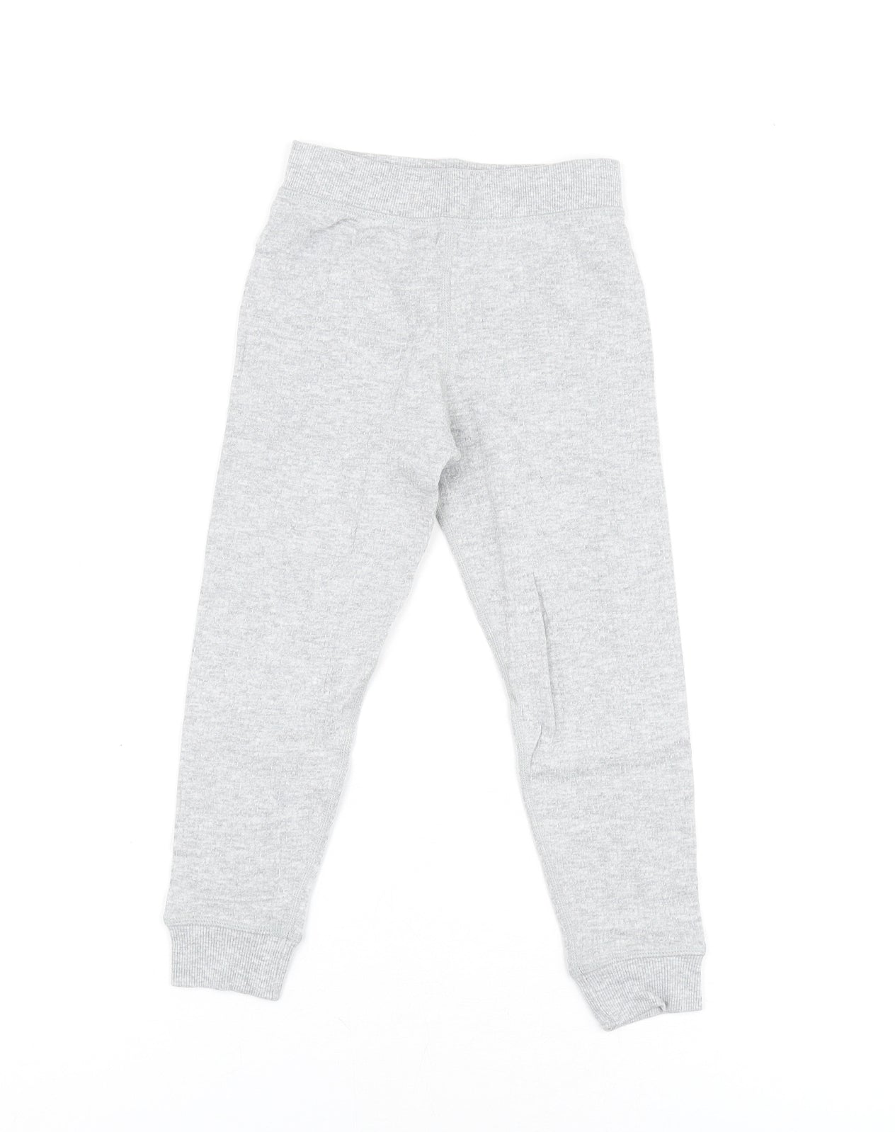 Marks and Spencer Girls Grey Cotton Pedal Pusher Trousers Size 3-4 Years Regular Pullover - Thermal Legging