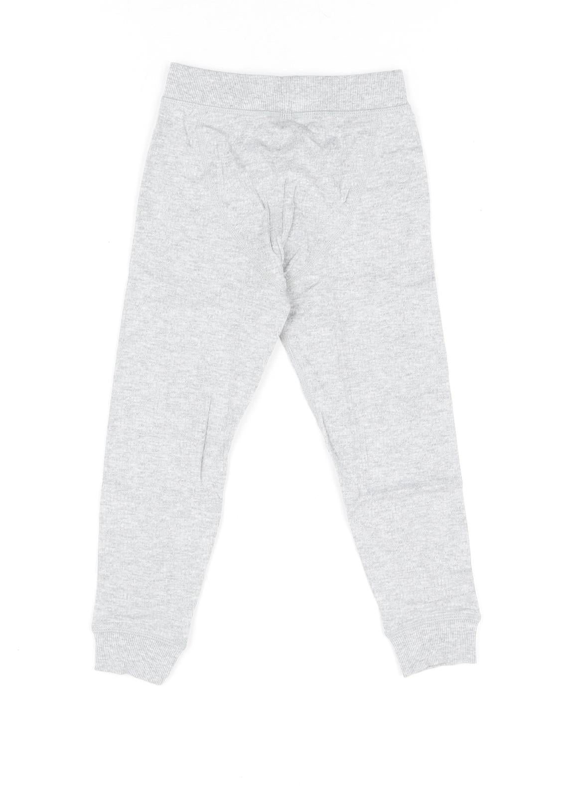 Marks and Spencer Girls Grey Cotton Pedal Pusher Trousers Size 3-4 Years Regular Pullover - Thermal Legging