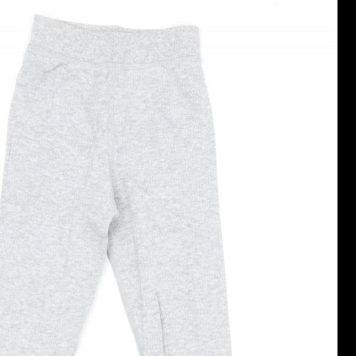 Marks and Spencer Girls Grey Cotton Pedal Pusher Trousers Size 3-4 Years Regular Pullover - Thermal Legging