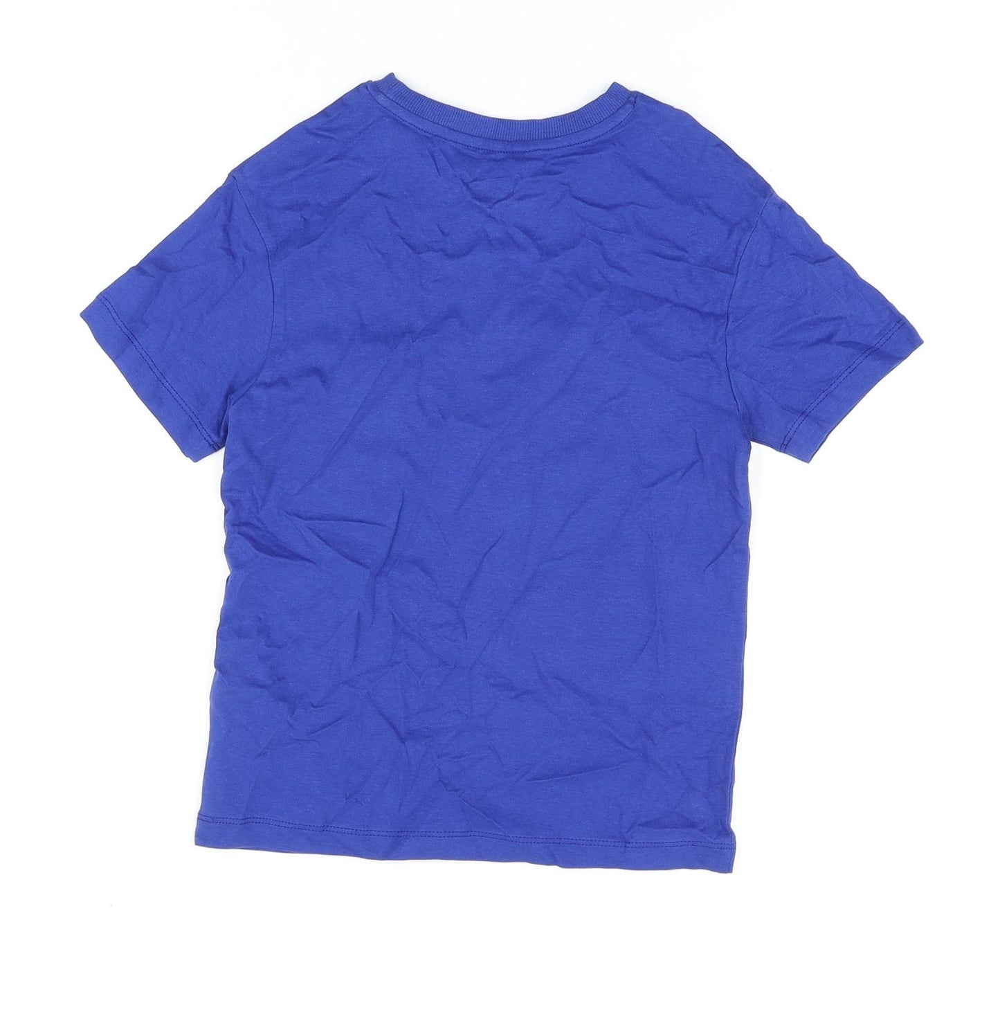 Marks and Spencer Boys Blue Cotton Basic T-Shirt Size 6-7 Years Round Neck Pullover - Gamer Print