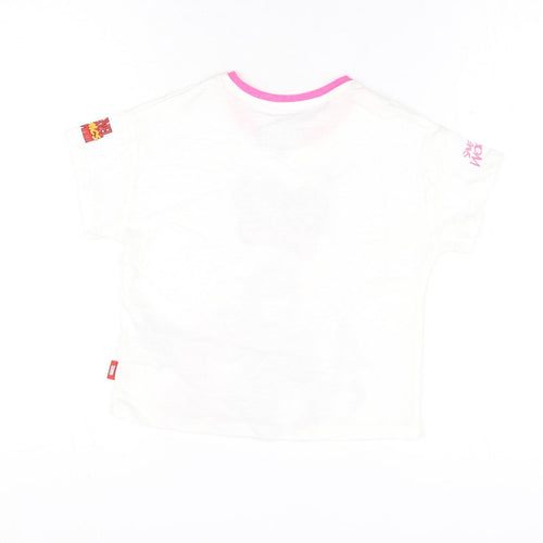 Marks and Spencer Girls White Polyester Basic T-Shirt Size 3-4 Years Round Neck Pullover - Marvel, Hero Vibes