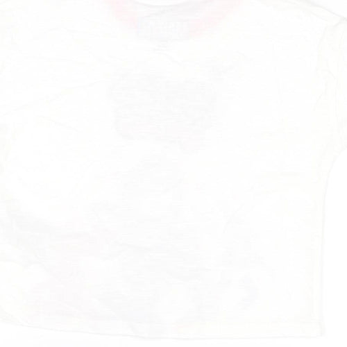 Marks and Spencer Girls White Polyester Basic T-Shirt Size 3-4 Years Round Neck Pullover - Marvel, Hero Vibes