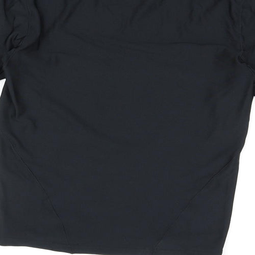 Canterbury Mens Black Polyester Basic T-Shirt Size L Round Neck Pullover - Thermal Top