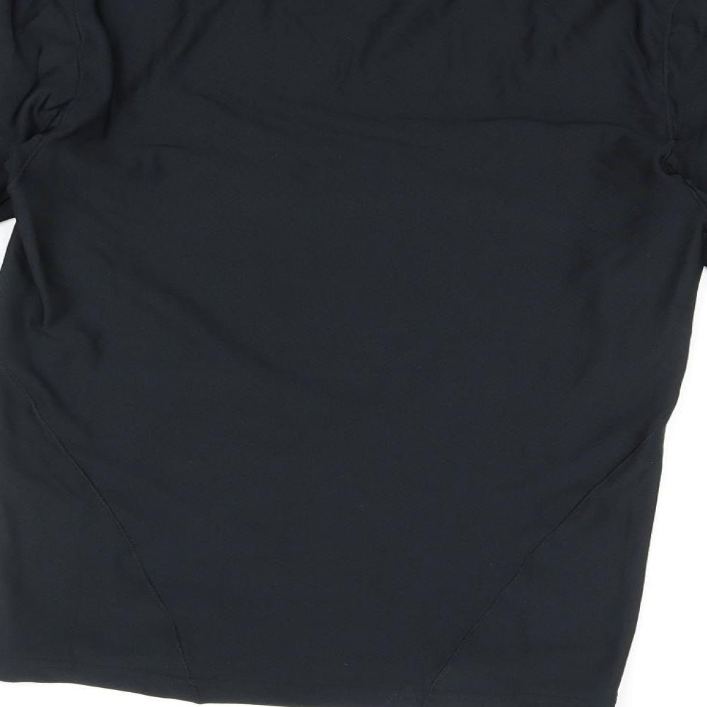 Canterbury Mens Black Polyester Basic T-Shirt Size L Round Neck Pullover - Thermal Top