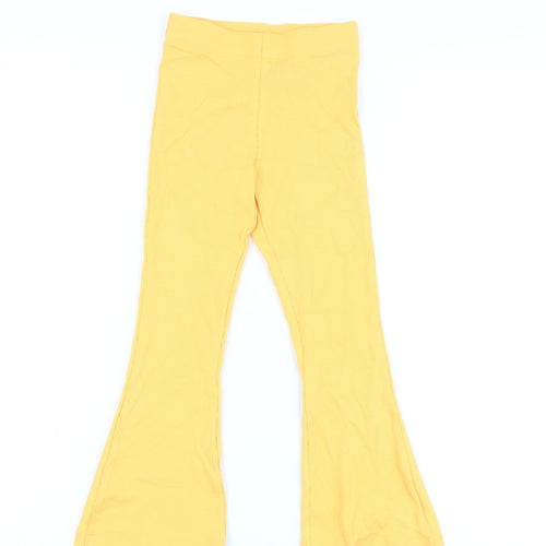 Marks and Spencer Girls Orange Cotton Pedal Pusher Trousers Size 3-4 Years Regular Pullover