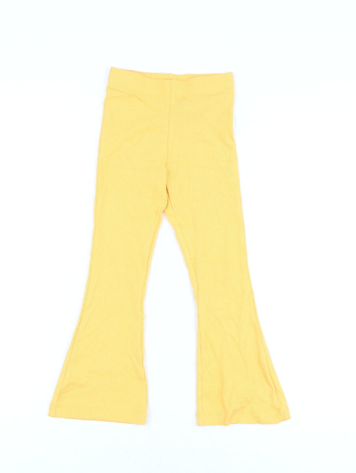 Marks and Spencer Girls Orange Cotton Pedal Pusher Trousers Size 3-4 Years Regular Pullover