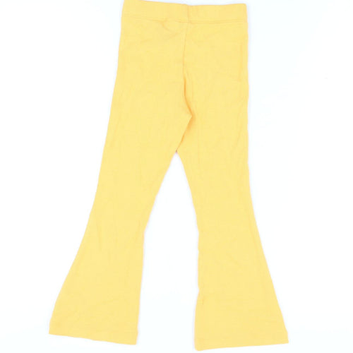Marks and Spencer Girls Orange Cotton Pedal Pusher Trousers Size 3-4 Years Regular Pullover