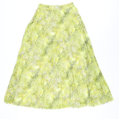 Marks and Spencer Womens Yellow Geometric Polyester Swing Skirt Size 6