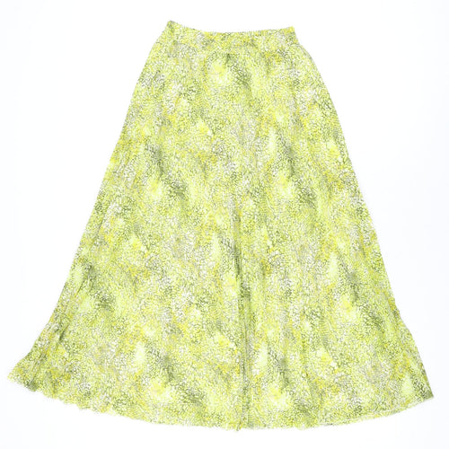 Marks and Spencer Womens Yellow Geometric Polyester Swing Skirt Size 6