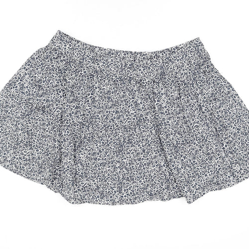 Marks and Spencer Womens Blue Floral Cotton Mini Skirt Size 20