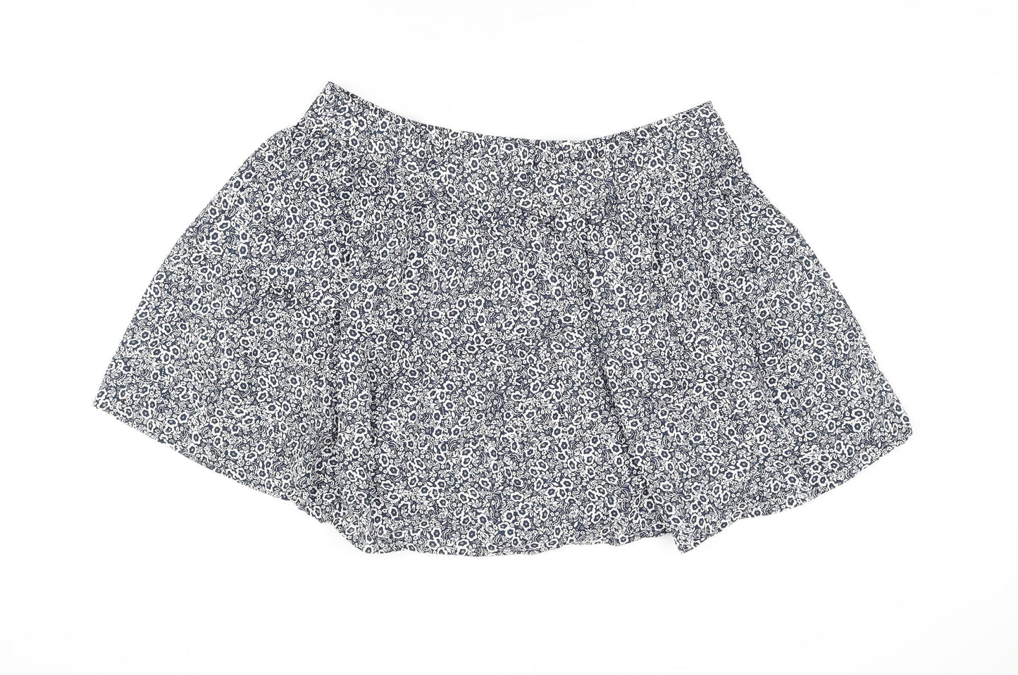 Marks and Spencer Womens Blue Floral Cotton Mini Skirt Size 20