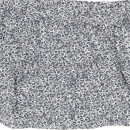 Marks and Spencer Womens Blue Floral Cotton Mini Skirt Size 20