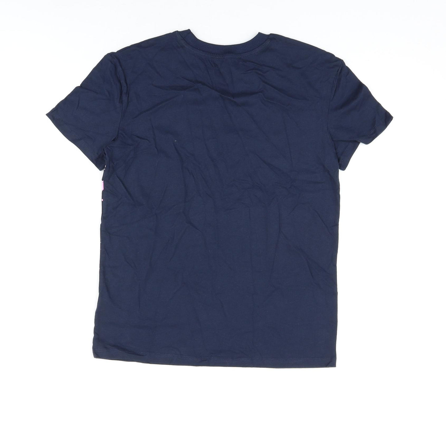 Marks and Spencer Boys Blue Cotton Basic T-Shirt Size 11-12 Years Round Neck Pullover - Next Level