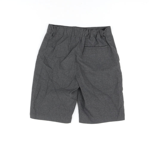 Marks and Spencer Boys Grey Polyester Bermuda Shorts Size 9-10 Years L8.5 in Regular Zip