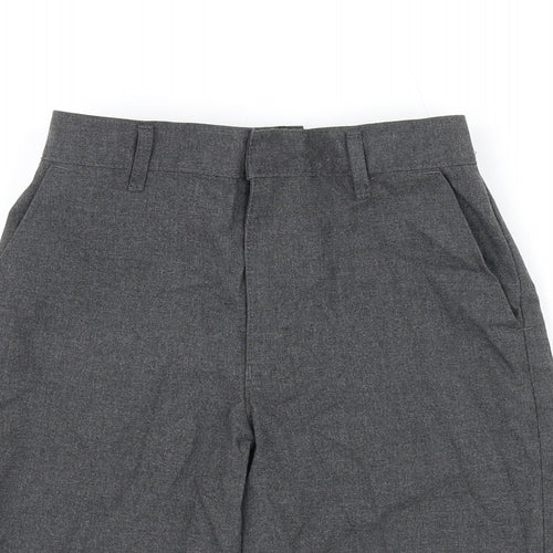 Marks and Spencer Boys Grey Polyester Bermuda Shorts Size 9-10 Years L8.5 in Regular Zip