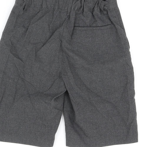 Marks and Spencer Boys Grey Polyester Bermuda Shorts Size 9-10 Years L8.5 in Regular Zip