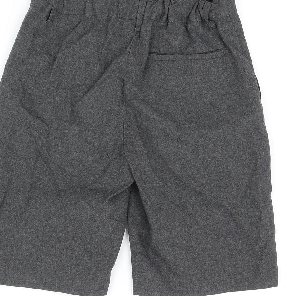Marks and Spencer Boys Grey Polyester Bermuda Shorts Size 9-10 Years L8.5 in Regular Zip