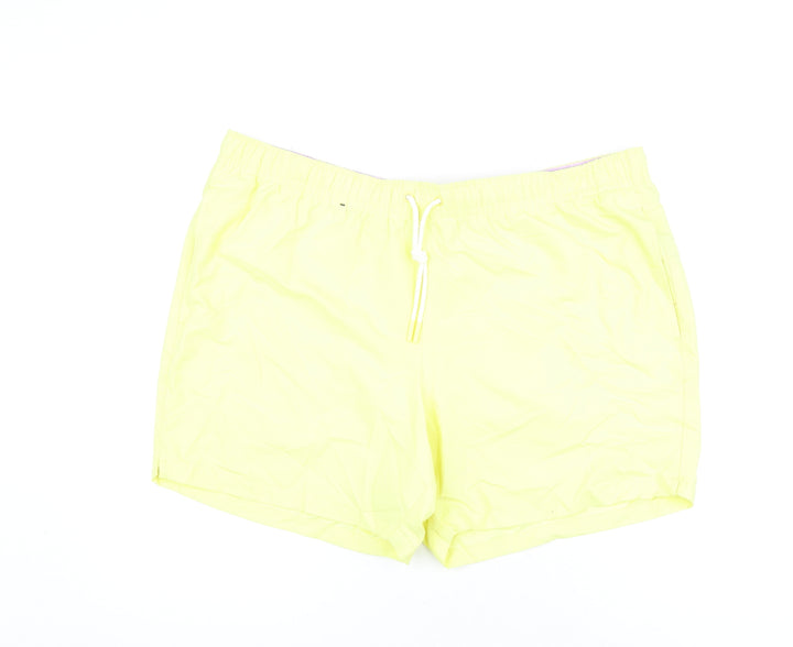 Marks and Spencer Mens Yellow Polyester Bermuda Shorts Size 2XL Regular Drawstring - Swim Shorts