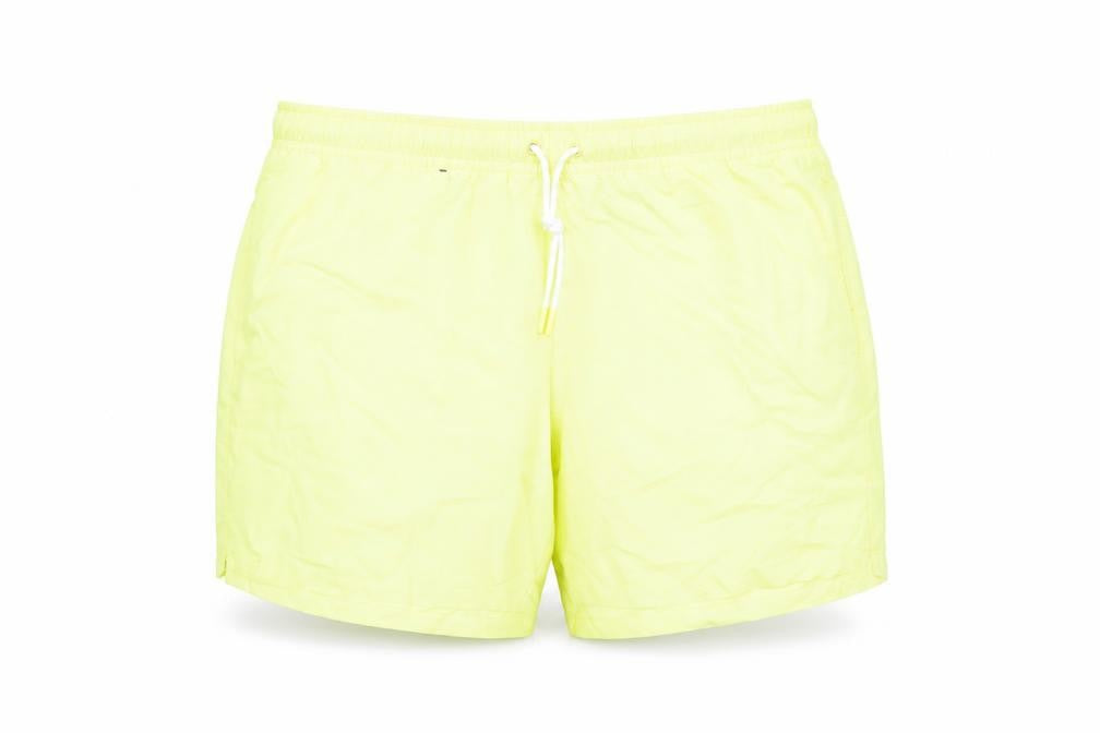 Marks and Spencer Mens Yellow Polyester Bermuda Shorts Size 2XL Regular Drawstring - Swim Shorts