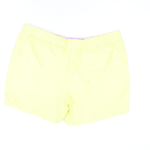 Marks and Spencer Mens Yellow Polyester Bermuda Shorts Size 2XL Regular Drawstring - Swim Shorts
