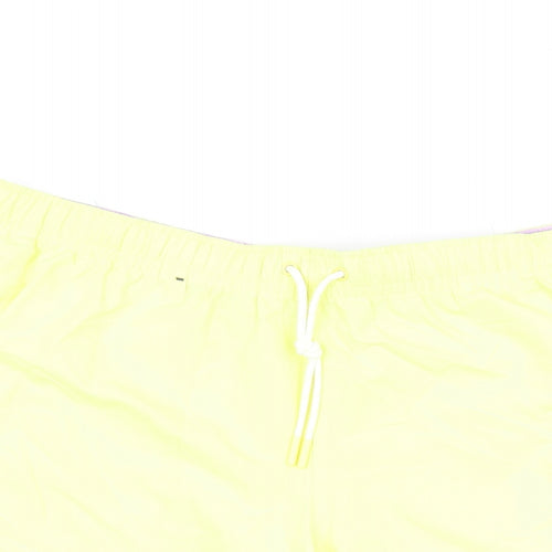 Marks and Spencer Mens Yellow Polyester Bermuda Shorts Size 2XL Regular Drawstring - Swim Shorts