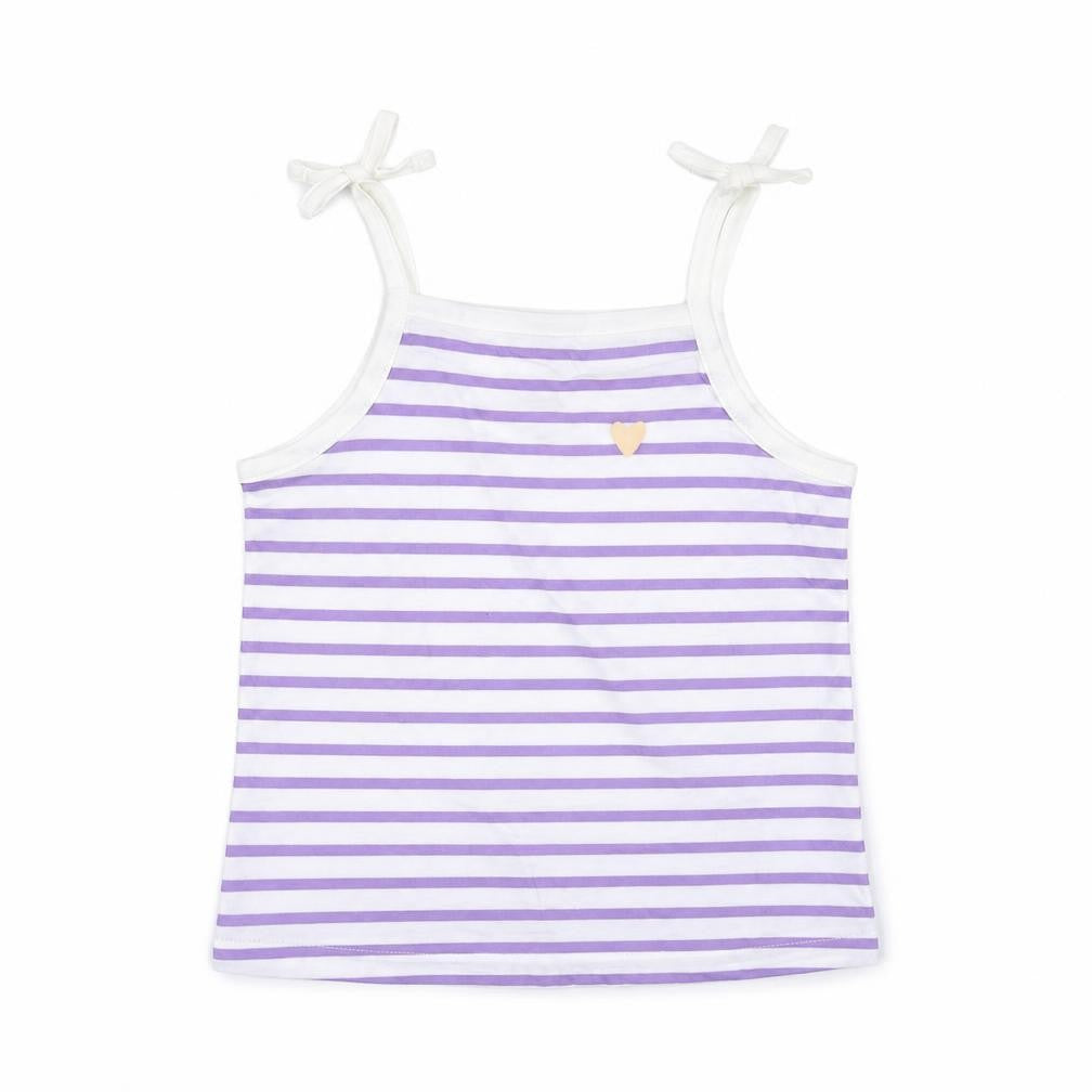 Marks and Spencer Girls White Striped Cotton Basic T-Shirt Size 3-4 Years Square Neck Pullover