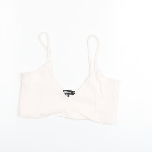 Missguided Womens Pink Polyester Cropped Tank Size 12 V-Neck
