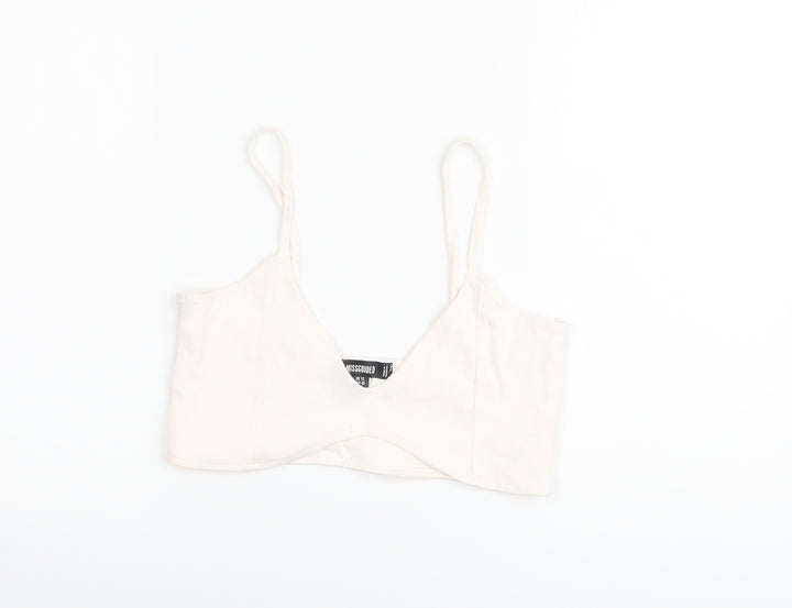 Missguided Womens Pink Polyester Cropped Tank Size 12 V-Neck