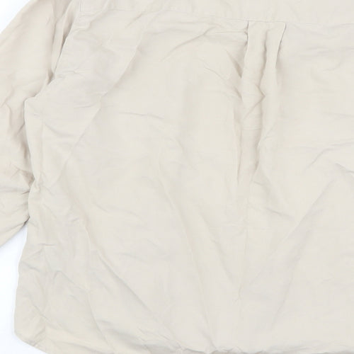 Uniqlo Womens Beige Viscose Basic Blouse Size M V-Neck