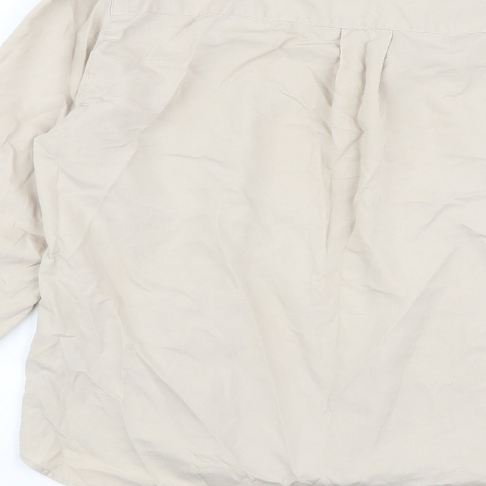Uniqlo Womens Beige Viscose Basic Blouse Size M V-Neck