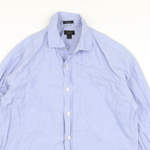 J.CREW Mens Blue Cotton Button-Up Size S Collared Button