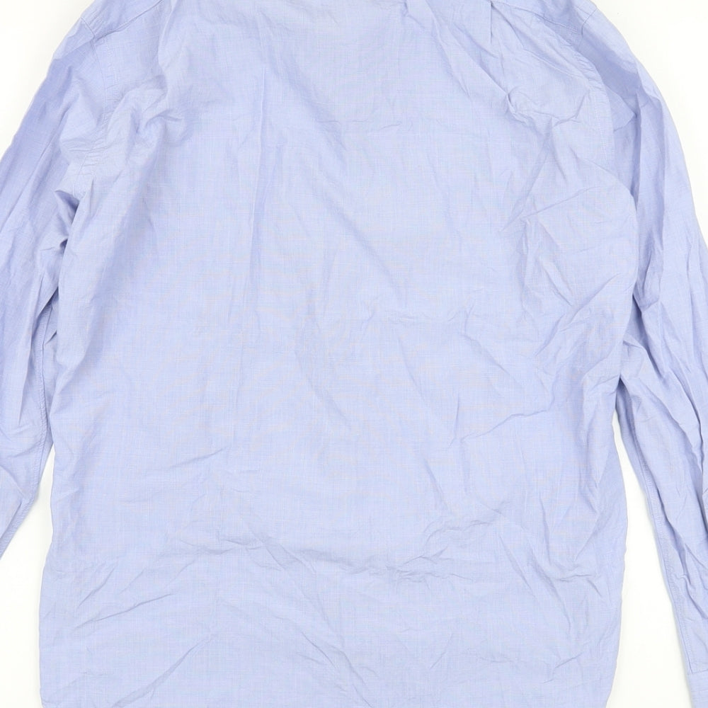 J.CREW Mens Blue Cotton Button-Up Size S Collared Button