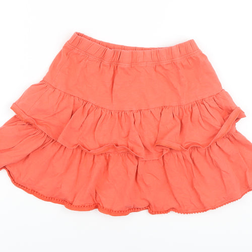 Vertbaudet Girls Orange Cotton Flare Skirt Size 10 Years Regular Pull On