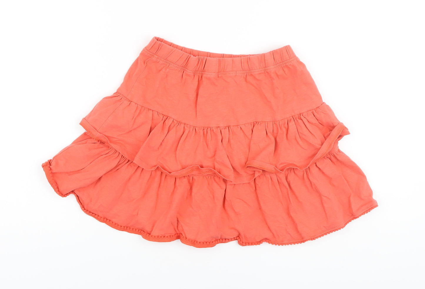 Vertbaudet Girls Orange Cotton Flare Skirt Size 10 Years Regular Pull On